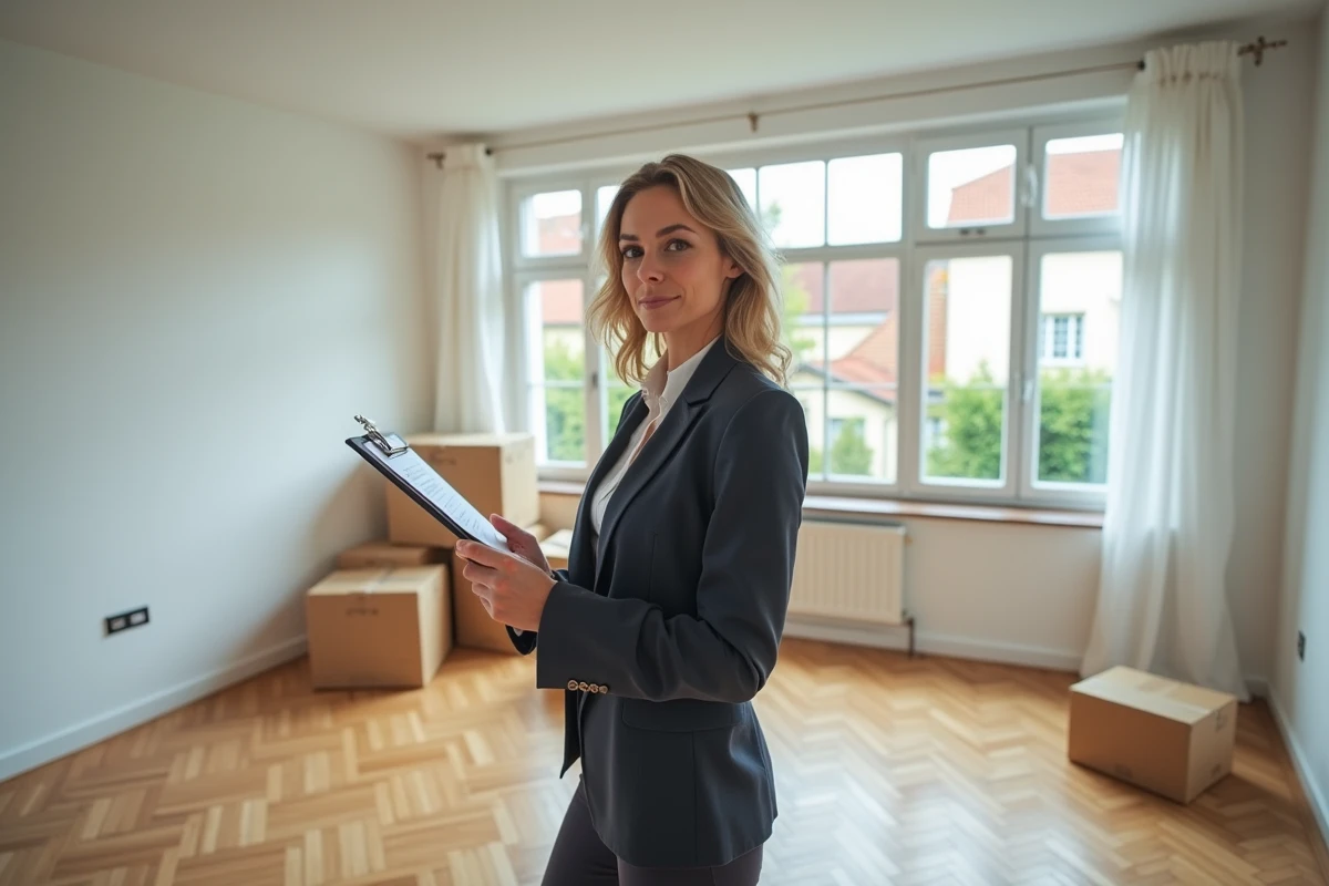 Agent immobilière évaluant une maison vide à vendre suite à un divorce dans l'Oise