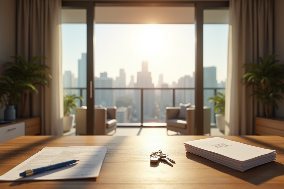 Appartement moderne avec balcon ensoleille et vue urbaine