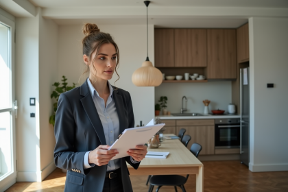 Femme d affaires dans un appartement parisien moderne