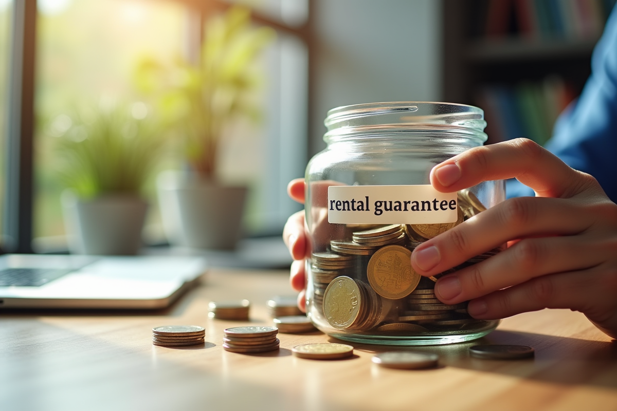 Main tenant un verre avec des billets et pièces d euro pour la garantie